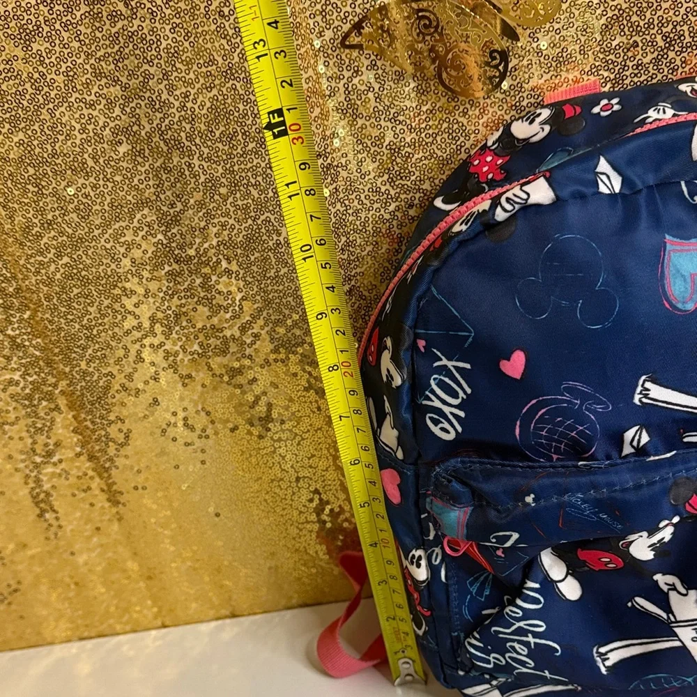 Disney Store Navy and Pink Mickey and Minnie Mouse Mini Backpack